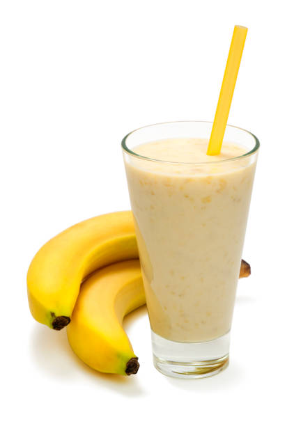 Our Menu Banana Milk Smoothie On White Background