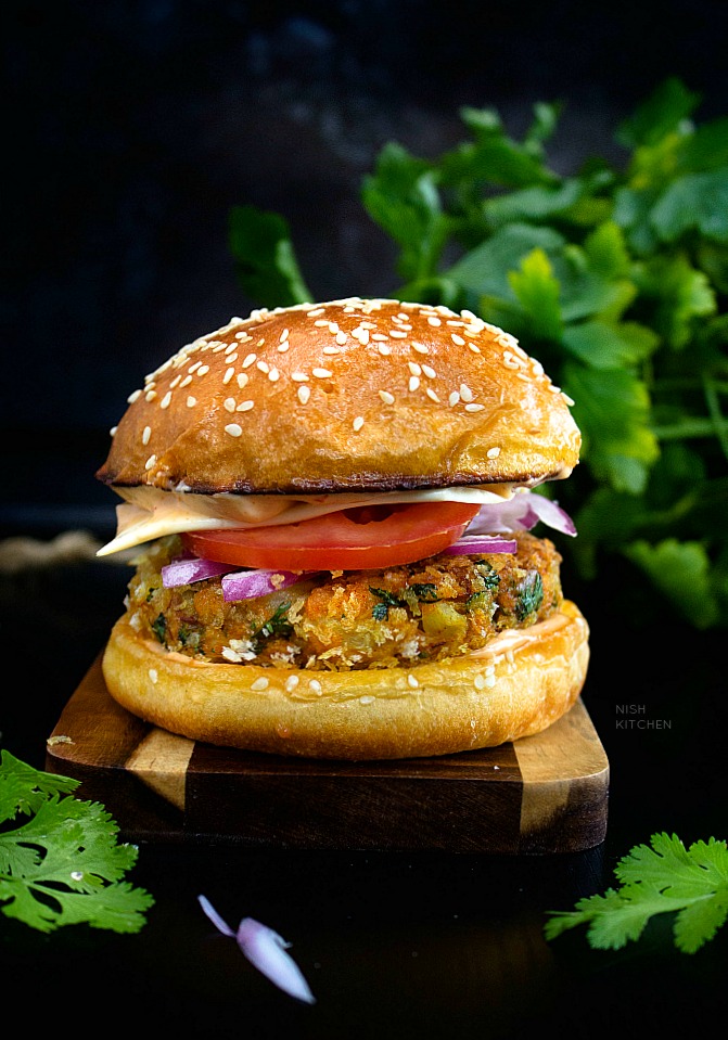 Our Menu veg aloo tikka burger