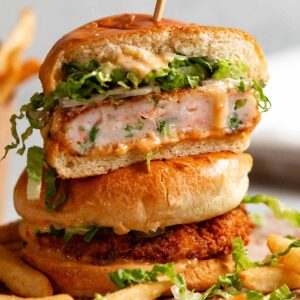 crispy prawns burger