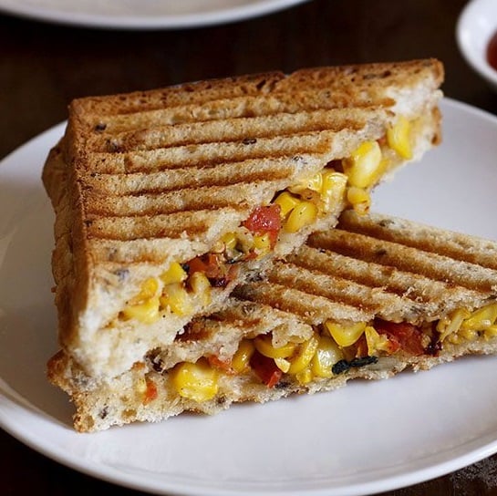 Our Menu veg cheese corn sandwich